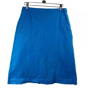 Boden A-Line Skirt Womens 4 Blue Pockets Preppy Knee Length Festival Resort